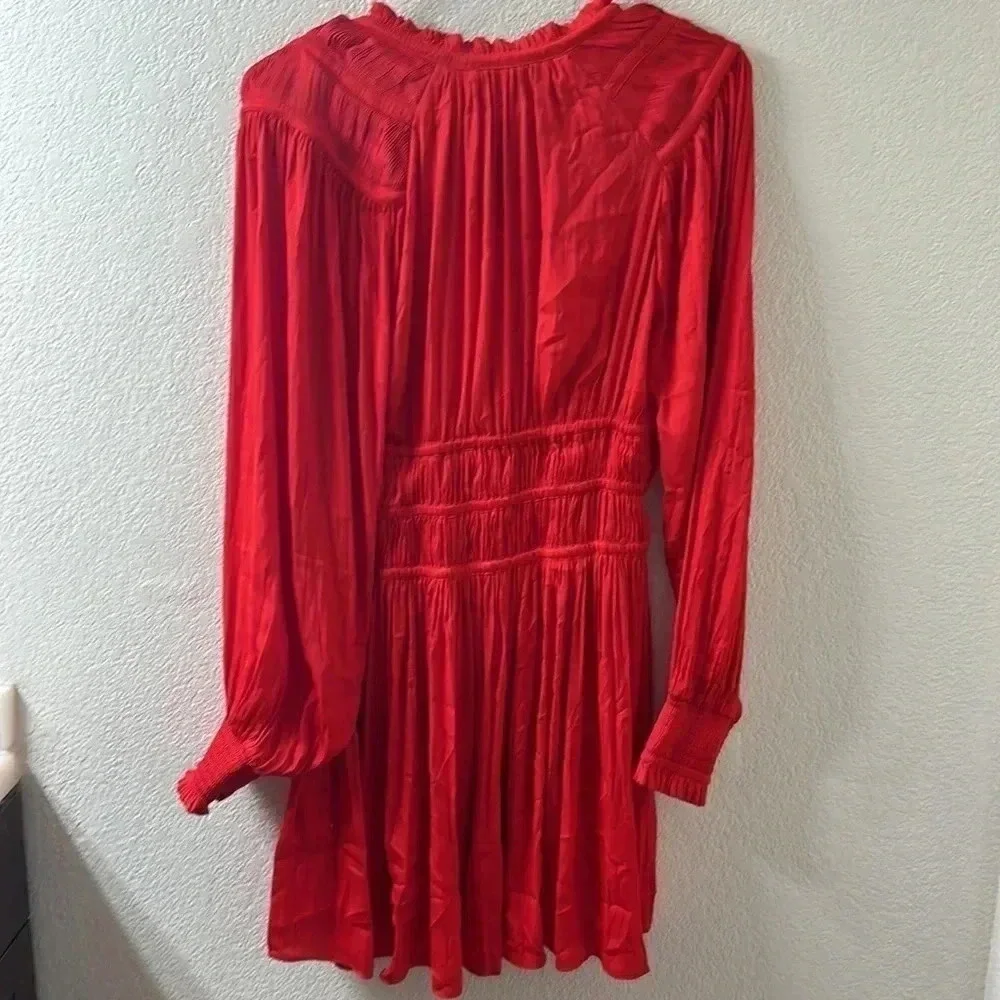 NWT Maje Short Satin Smocked Dress